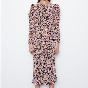 Zara Floral Print Midi Dress